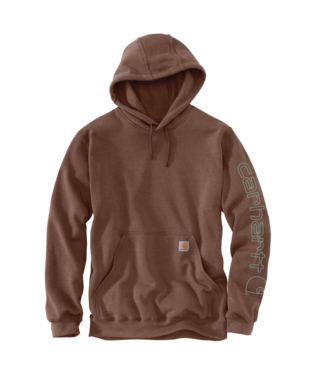 Carhartt Mens Mocha Heather Loosefit Midweight Sleeve Graphic Hoodie