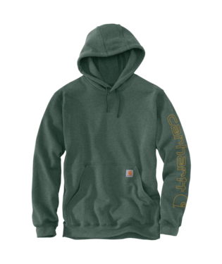 Carhartt Mens Frosted Balsam Heather Loosefit Midweight Sleeve Graphic Hoodie