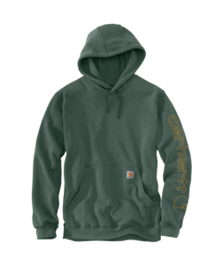 Carhartt Mens Frosted Balsam Heather Loosefit Midweight Sleeve Graphic Hoodie