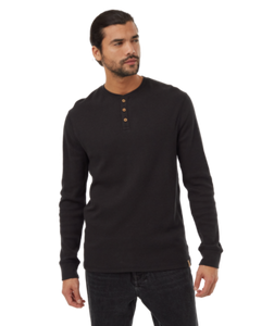 Ten Tree Mens Meteorite Black Treewaffle Henley Longsleeve