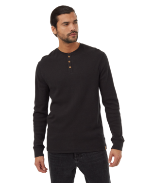 Ten Tree Mens Meteorite Black Treewaffle Henley Longsleeve