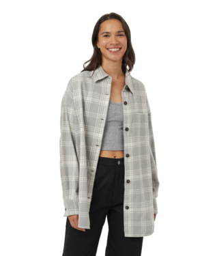 Ten Tree Ladies Stone Grey/Window Plaid Fernwood Flannel Shirt