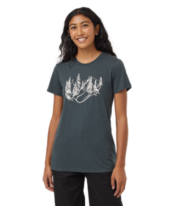 Ten Tree Ladies Forest River Green/Vintage White Snowy Trees Tshirt