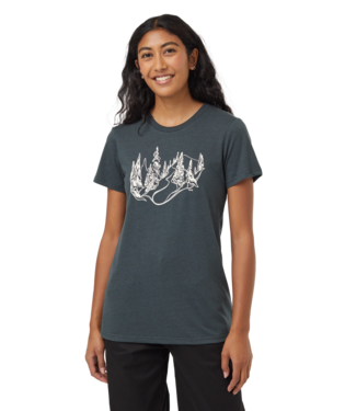 Ten Tree Ladies Forest River Green/Vintage White Snowy Trees Tshirt