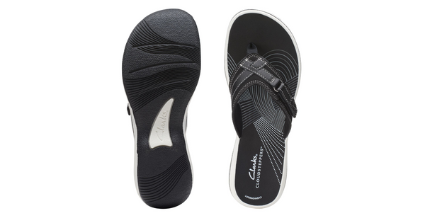 Clark Ladies Black Breeze Sea Synthetic Sandal