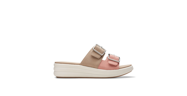 Clarks Ladies Peach Combi Drift Buckle Sandal