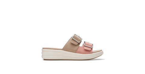 Clarks Ladies Peach Combi Drift Buckle Sandal