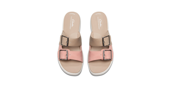 Clarks Ladies Peach Combi Drift Buckle Sandal