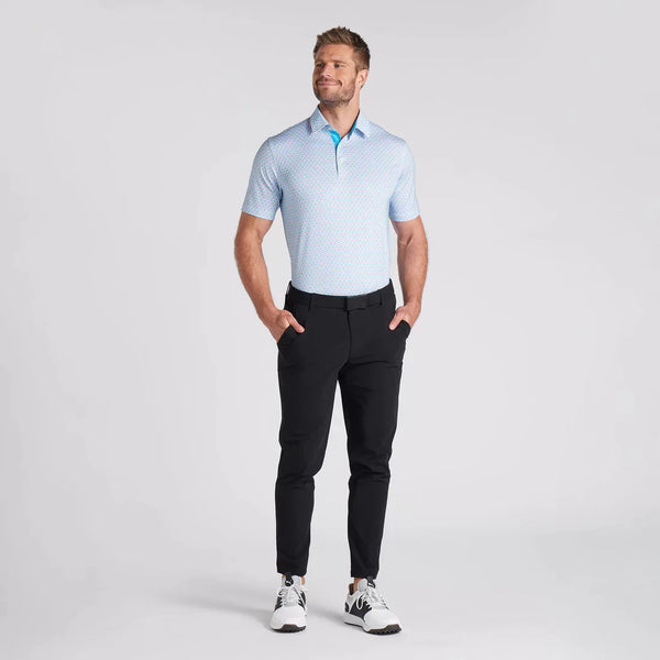 Puma Mens Aqua Blue/Garnet Rose Mattr Palm Deco Polo