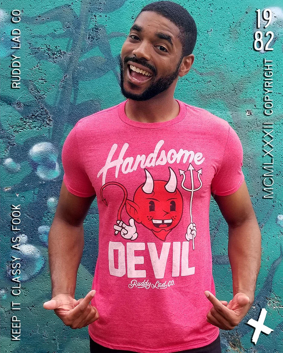 Ruddy Lad Mens Handsome Devil Heather Red Tshirt