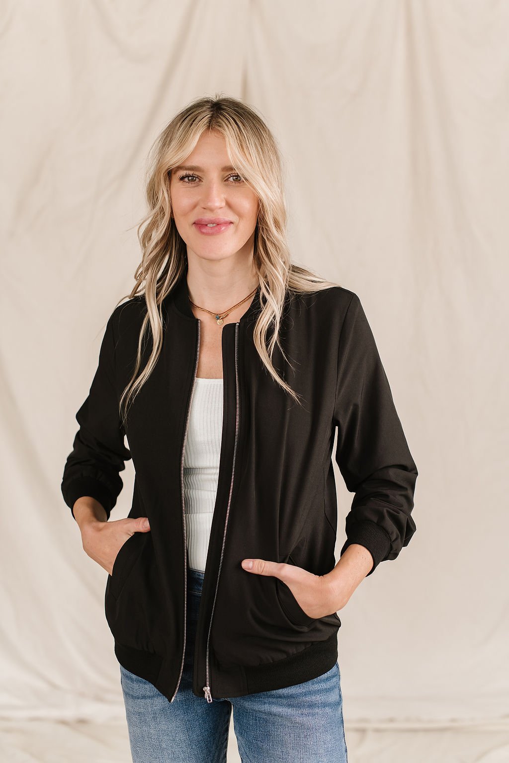 Ampersand Ave Ladies Midnight Bomber Jacket