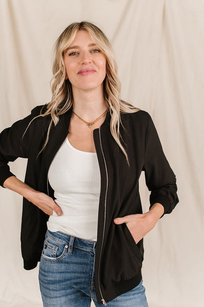 Ampersand Ave Ladies Midnight Bomber Jacket