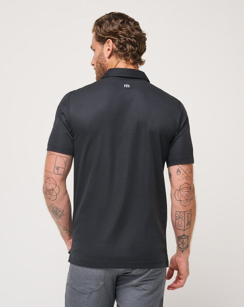 Travis Mathew Mens Black Mount Thunder Polo