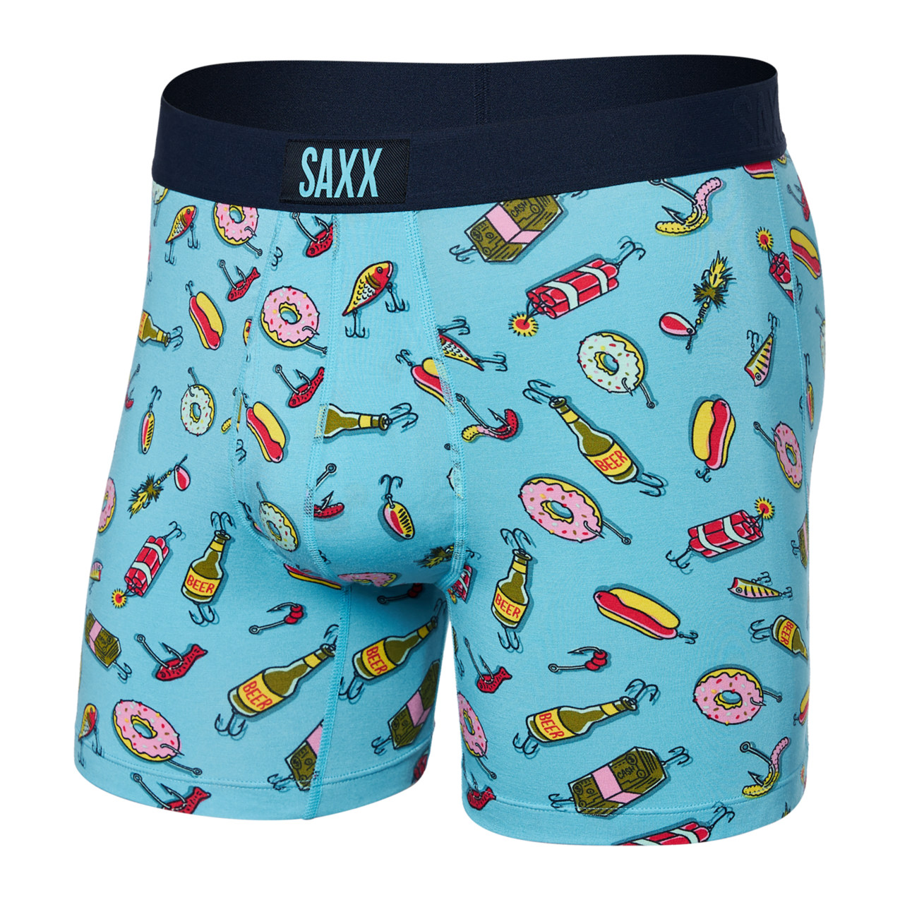 Saxx Men's Ultra Super Soft Boxer Brief w/Fly I'll Try Anything Maui