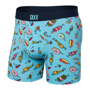 Saxx Men's Ultra Super Soft Boxer Brief w/Fly I'll Try Anything Maui