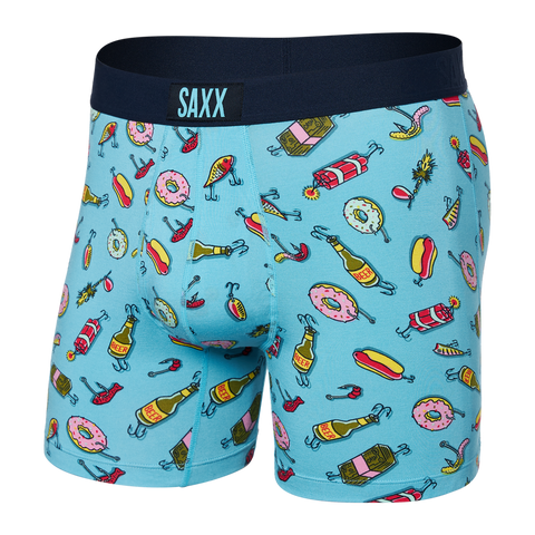 Saxx Men's Ultra Super Soft Boxer Brief w/Fly I'll Try Anything Maui