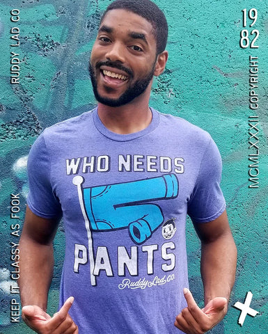 Ruddy Lad Mens Who Needs Pants Heather Blue Tshirt