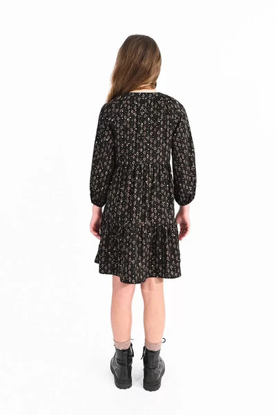 Molly Bracken Girls Printed Dress W/Puff Sleeve