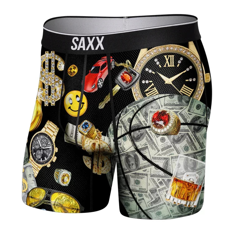 Saxx Men's Volt Breathable Mesh Money Baller Black Boxer Brief