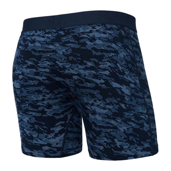 Saxx Men's Ultra Super Soft Boxer Brief w/Fly Basin Camo Navy