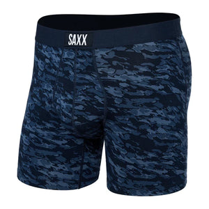 Saxx Men's Ultra Super Soft Boxer Brief w/Fly Basin Camo Navy