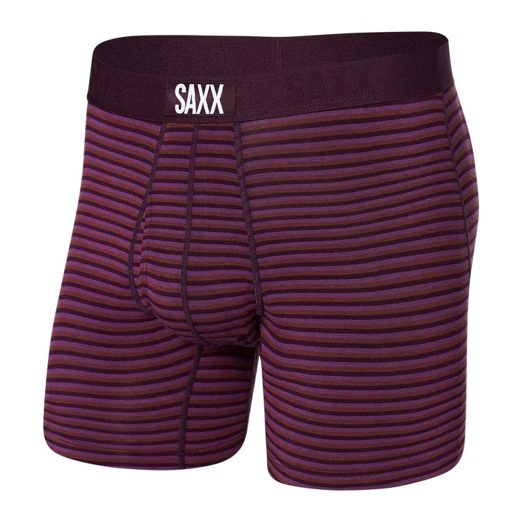 Saxx Men's Ultra Micro Stripe Plum Boxer Brief