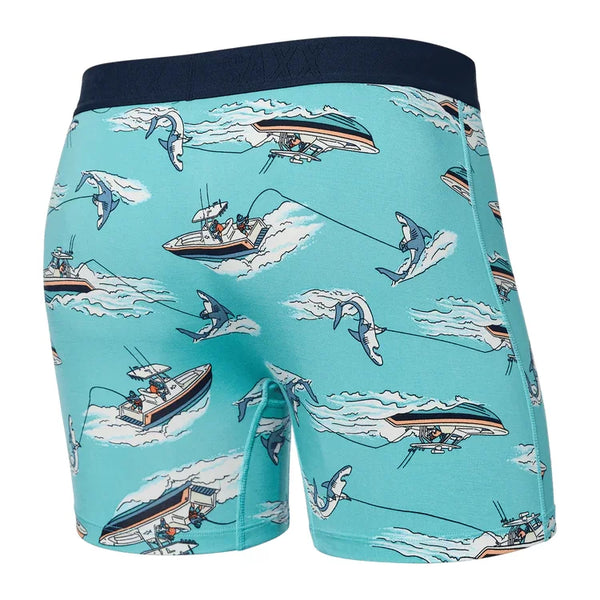 Saxx Mens Sharkshi Turquoise Ultra Soft Fly Boxer Brief