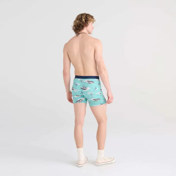 Saxx Mens Sharkshi Turquoise Ultra Soft Fly Boxer Brief