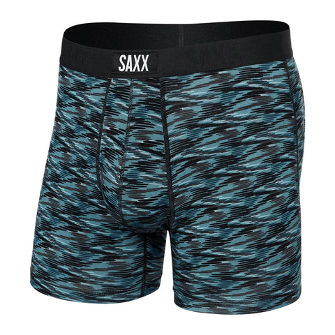 Saxx Mens Vibe Super Soft Boxer Brief Action SpaceDye Teal