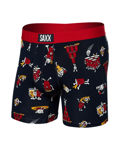 Saxx Mens Vibe Super Soft Boxer Brief Party Foul Dark Ink