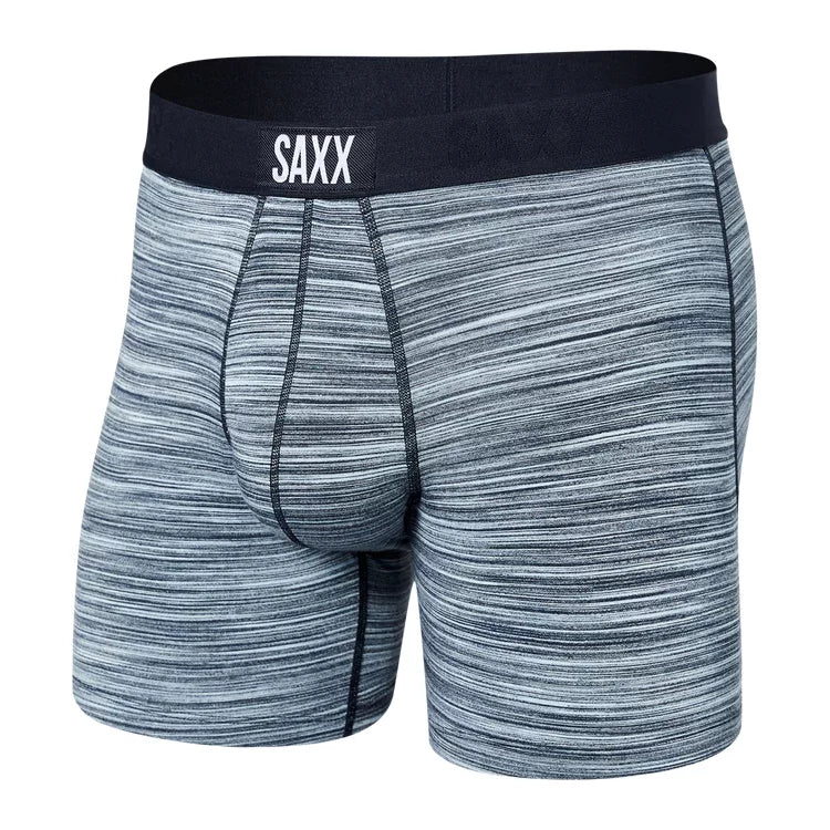 Saxx Mens Vibe Super Soft Boxer Brief Spacedye Heather Blue