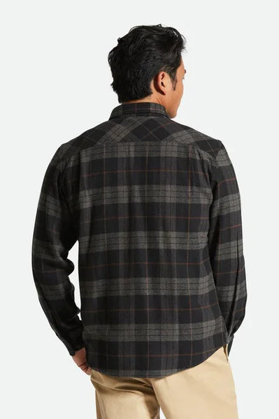 Brixton Mens Black/Charcoal Bowery Flannel