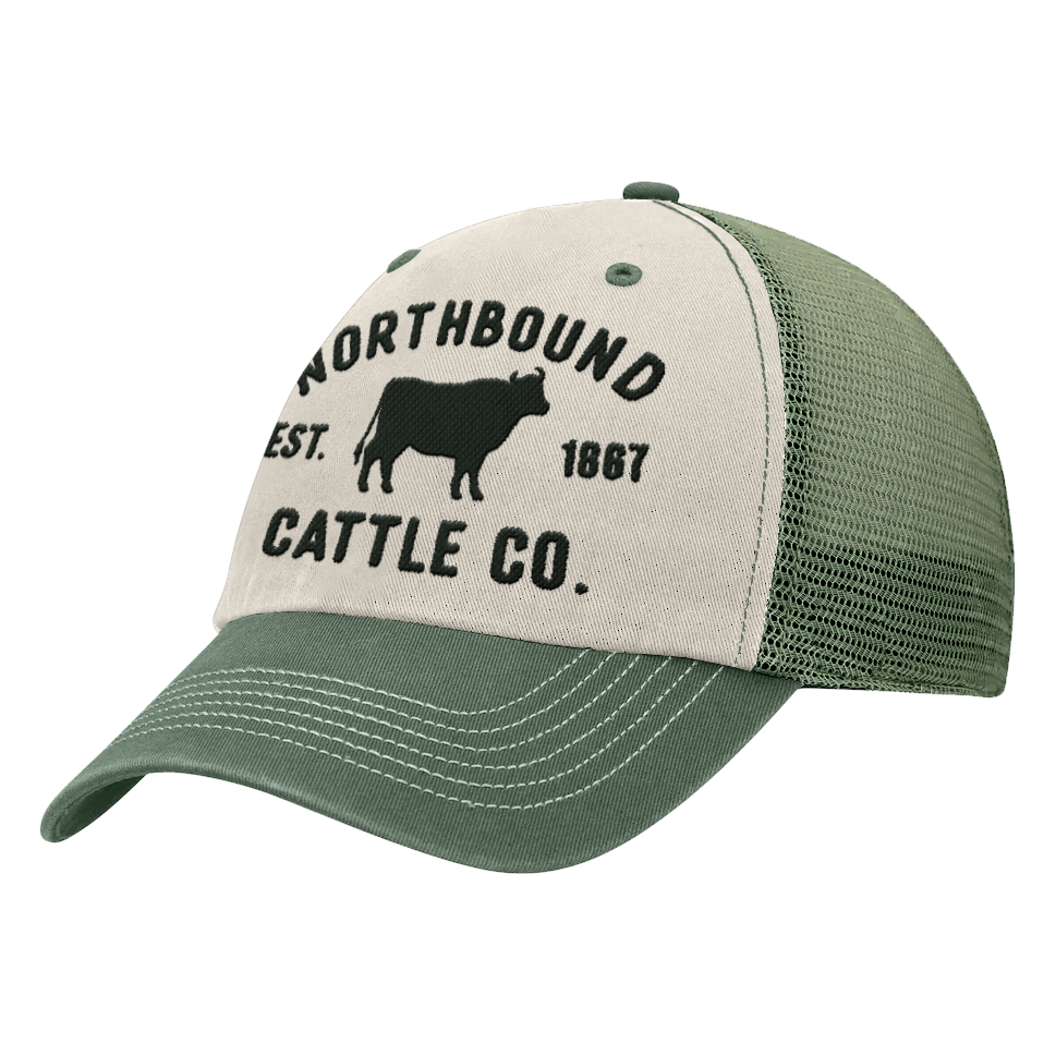 Northbound Supply Co. Deep Green/Off White Cattle Co. Trucker Hat