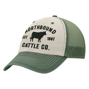 Northbound Supply Co. Deep Green/Off White Cattle Co. Trucker Hat