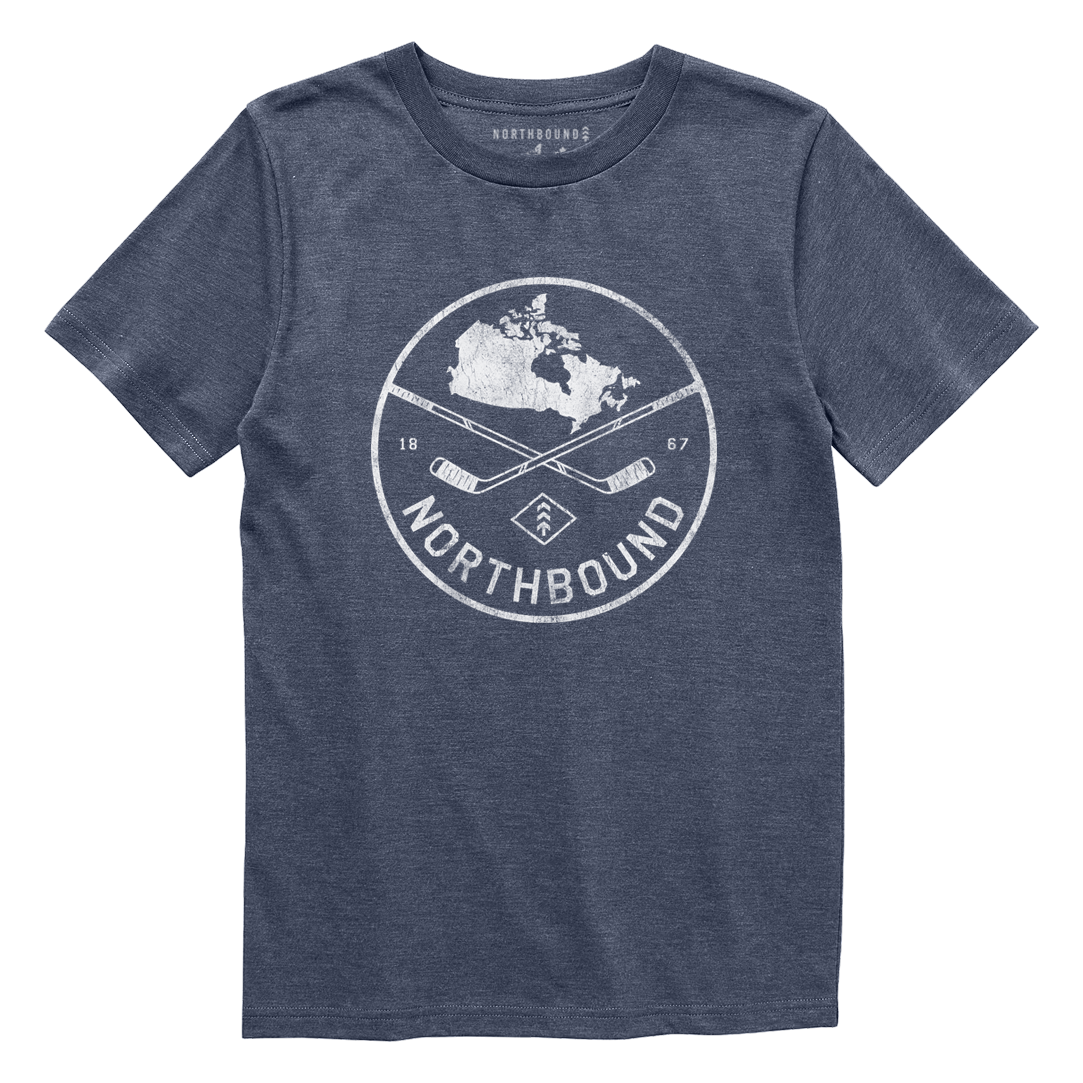 Northbound Supply Co. Boys Navy Heather Hockey Division Tshirt