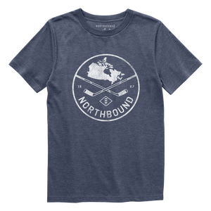 Northbound Supply Co. Boys Navy Heather Hockey Division Tshirt