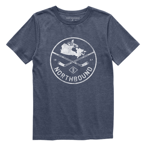 Northbound Supply Co. Boys Navy Heather Hockey Division Tshirt