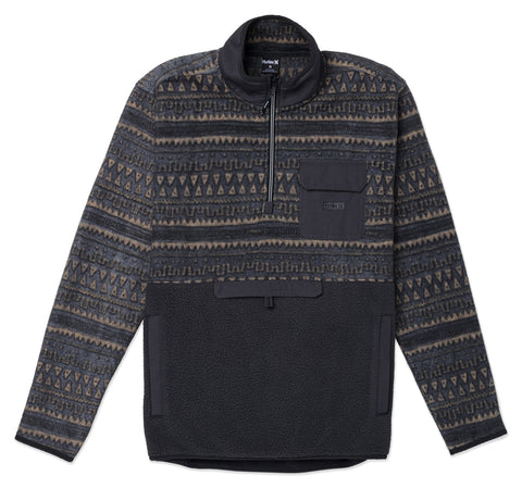 Hurley Mens Black Burrito Sherpa Track 1/4 Zip