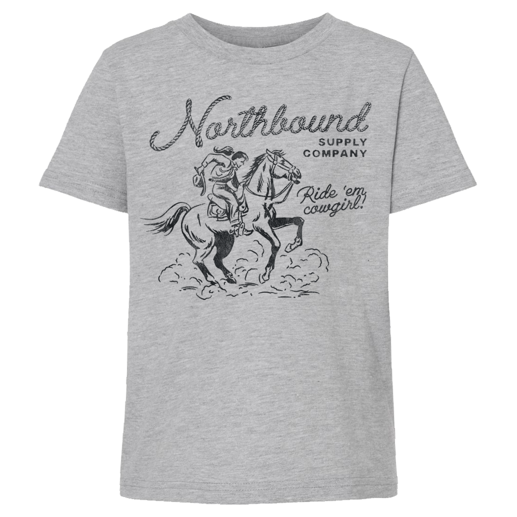 Northbound Supply Co. Girls Grey Heather Cowgirl Tshirt