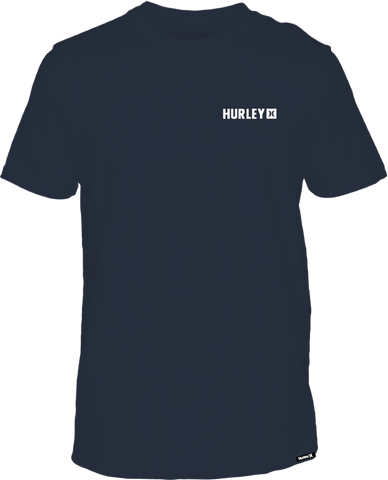 Hurley Mens Midnight Aqua Everyday Four Corners SS Tshirt