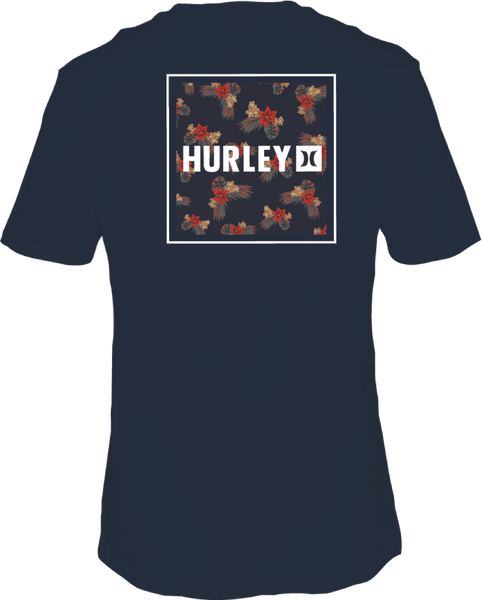 Hurley Mens Midnight Aqua Everyday Four Corners SS Tshirt