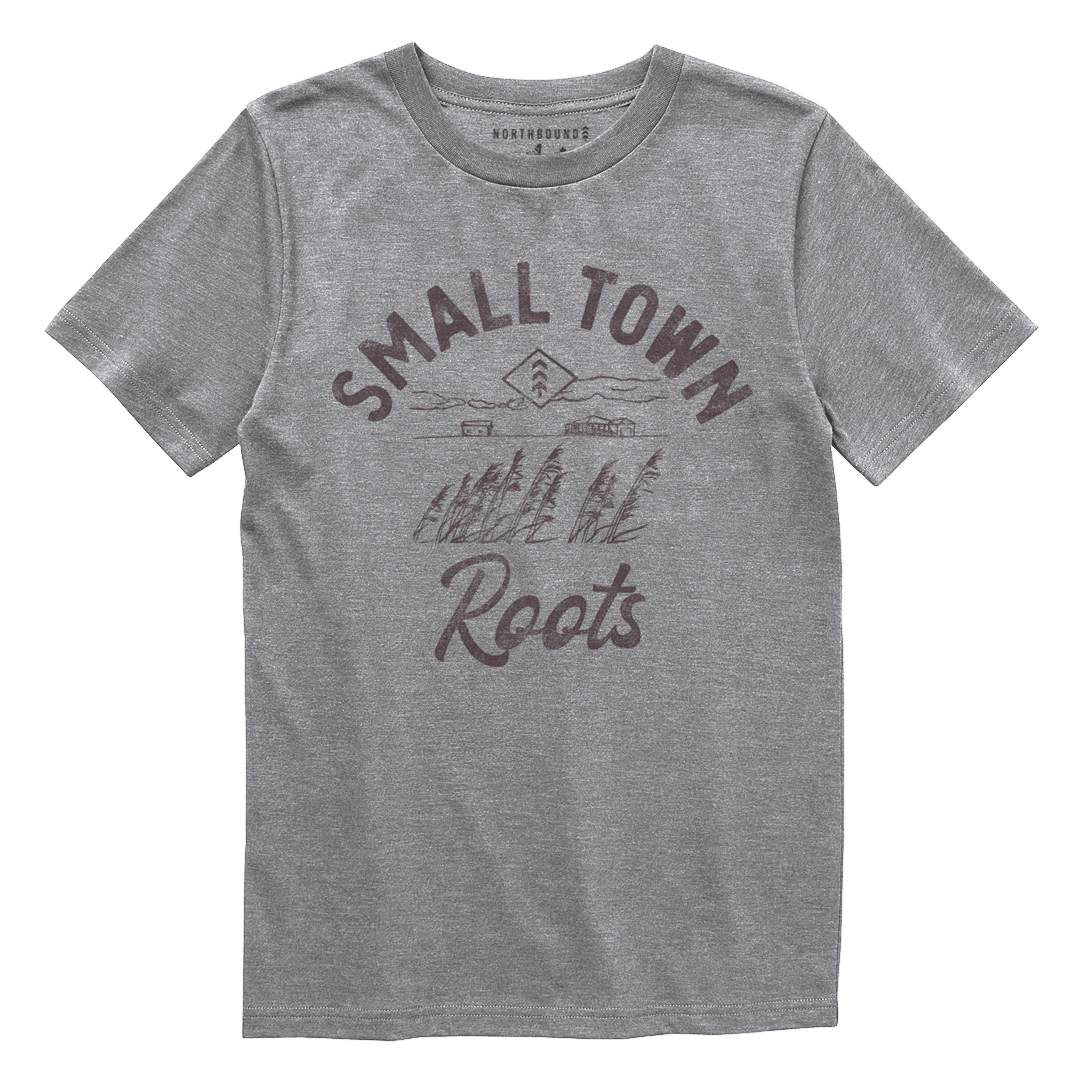 Northbound Supply Co. Girls Charcoal Heather Small Town Roots Tshirt