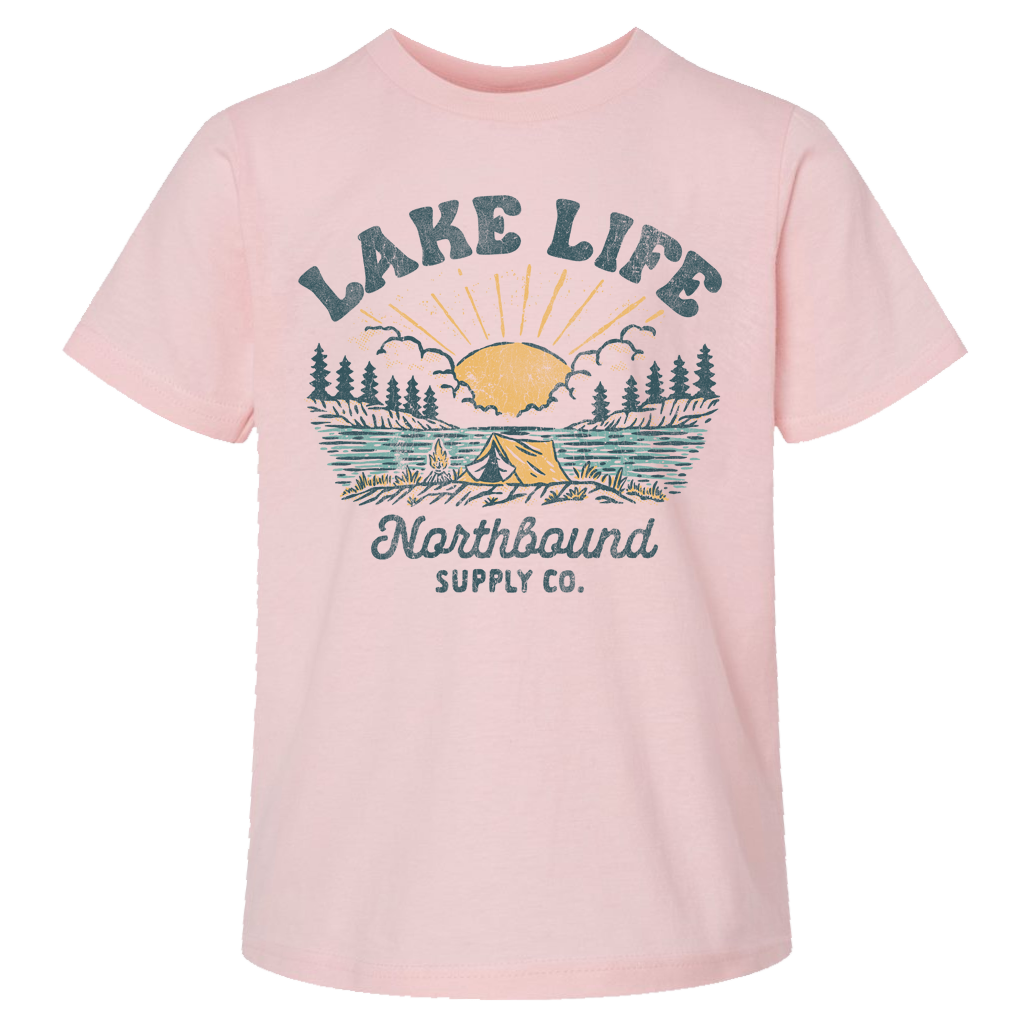 Northbound Supply Co. Pink Girls Lake Life Tshirt