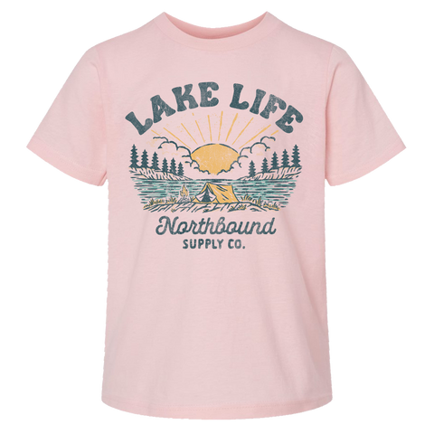 Northbound Supply Co. Pink Girls Lake Life Tshirt