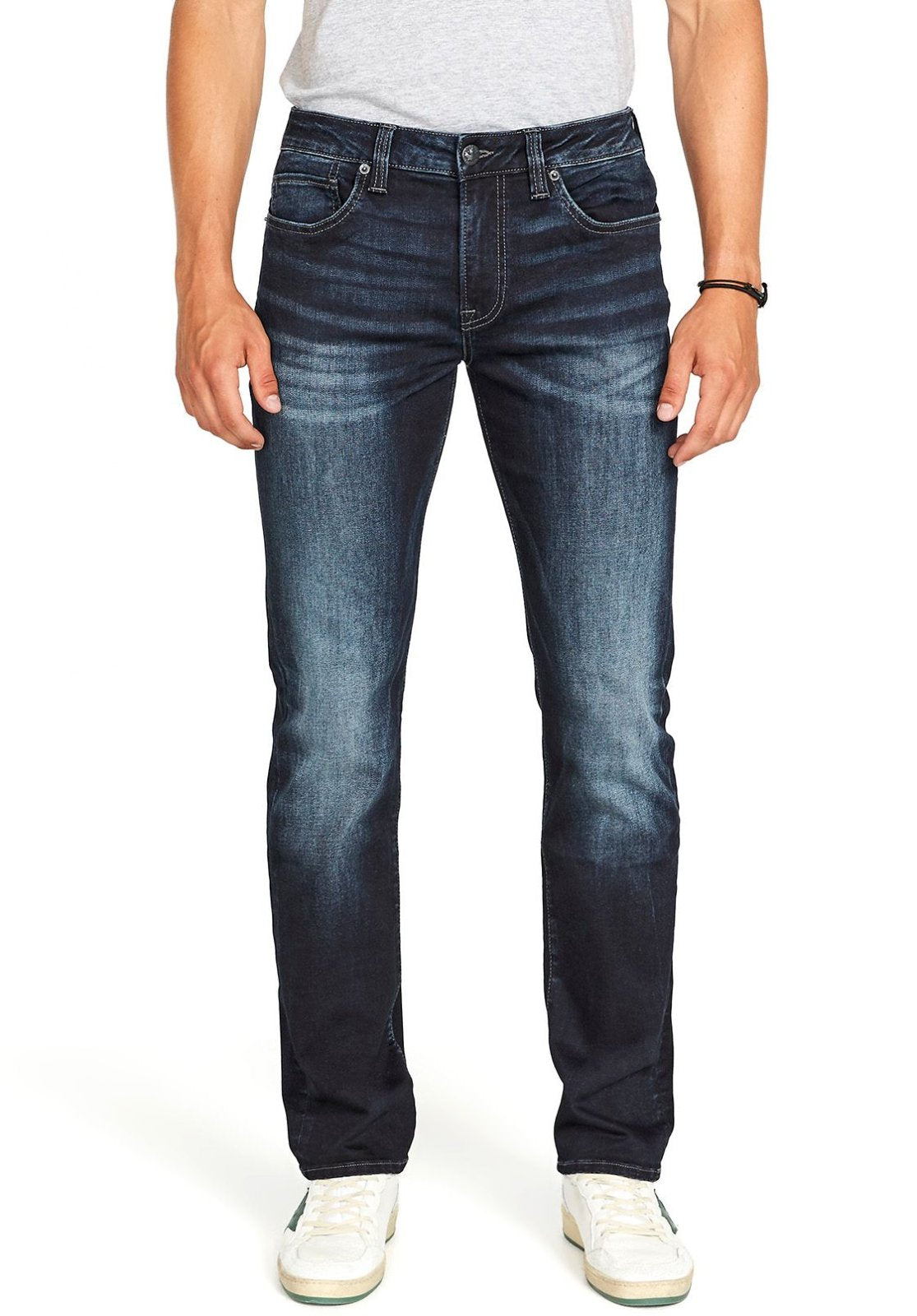 Buffalo Mens Straight Six Authentic and Deep Indigo Jeans