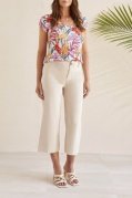 Tribal Ladies French Oak High Rise Fly Front Capri