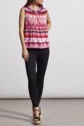 Tribal Ladies Plum Sleeveless Blouse w/Tuck Pleats