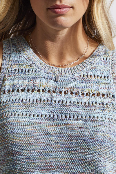 Tribal Ladies Blue Cloud Sweater Cami w/Special Stitch