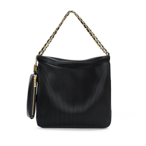 Pixie Mood Ladies Black Pleated Isabella Shoulder Bag