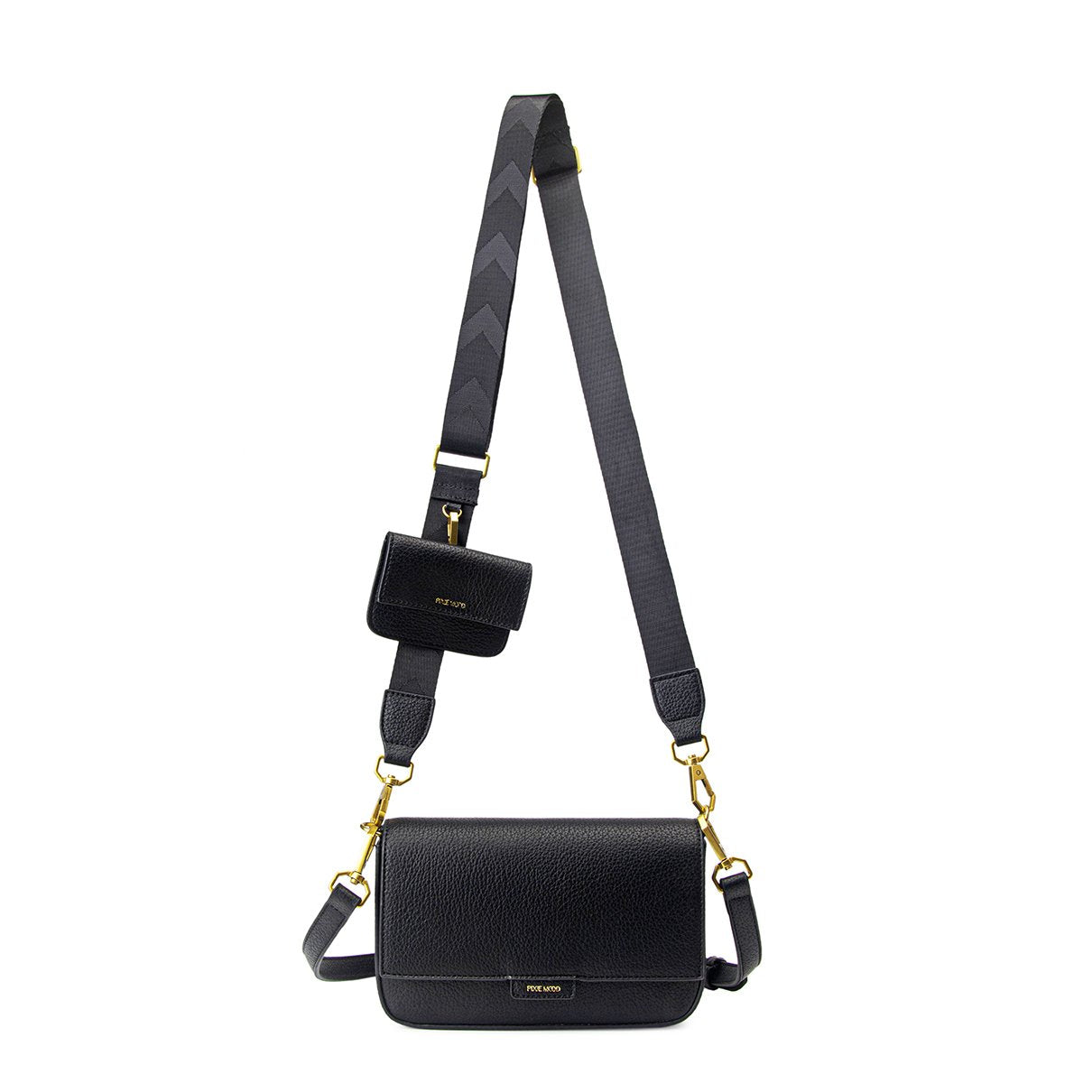 Pixie Mood Ladies Black Pebbled Larissa Mini Crossbody